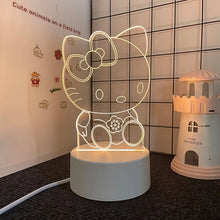 Lade das Bild in den Galerie-Viewer, Sanrio 3D Hello Kitty LED Nachtlicht - viele Motive