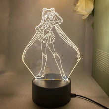 Lade das Bild in den Galerie-Viewer, Sailor Moon Tsukino Usagi 3D Nacht Licht Lampe