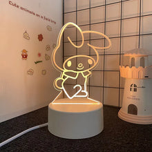 Lade das Bild in den Galerie-Viewer, Sanrio 3D Hello Kitty LED Nachtlicht - viele Motive