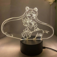Lade das Bild in den Galerie-Viewer, Sailor Moon Tsukino Usagi 3D Nacht Licht Lampe