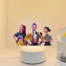 Lade das Bild in den Galerie-Viewer, KPop Demon Hunters Nachtlicht HunterX Deko Lampe, Zoey Rumi Mira Saja Boys Motive