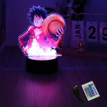 Lade das Bild in den Galerie-Viewer, Farbenfrohe One Piece Luffy Nachtlampen, Lampe