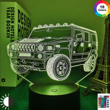 Lade das Bild in den Galerie-Viewer, SUV Hummer Lampe mit 3D Effekt und Farbwechsel kaufen