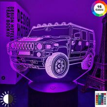 Lade das Bild in den Galerie-Viewer, SUV Hummer Lampe mit 3D Effekt und Farbwechsel kaufen