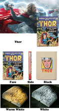 Lade das Bild in den Galerie-Viewer, Thor Comic Heft Lampe, Nachtlicht, Tischlampe - Lampe zum auffächern im Comic Look kaufen