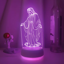 Lade das Bild in den Galerie-Viewer, 3D LED Hologramm Nachtlampe Mutter Gottes kaufen