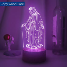 Lade das Bild in den Galerie-Viewer, 3D LED Hologramm Nachtlampe Mutter Gottes kaufen