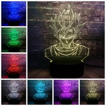 Lade das Bild in den Galerie-Viewer, Dragon Ball Son Goku 3D Lampe - Farbwechsel kaufen