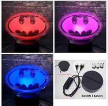 Lade das Bild in den Galerie-Viewer, Batman / Superman Logo Lampe mit Farbwechsel und 3D kaufen