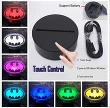 Lade das Bild in den Galerie-Viewer, Batman / Superman Logo Lampe mit Farbwechsel und 3D kaufen