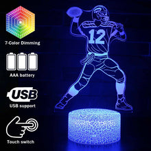 Lade das Bild in den Galerie-Viewer, Lampe mit Football Quarterback Motiv, magischen Farbwechsel und 3D Effekt kaufen