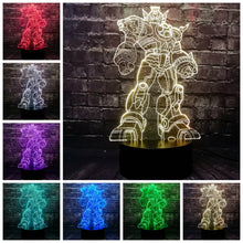 Lade das Bild in den Galerie-Viewer, Lampe im Transformers Roboter Design mit 3D und Farbwechsel Effekt kaufen