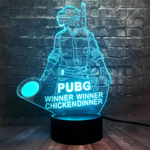 Lade das Bild in den Galerie-Viewer, PUBG Winner Winner Chicken Dinner Lampe mit 3D Effekt und wechselnden Farben kaufen