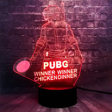 Lade das Bild in den Galerie-Viewer, PUBG Winner Winner Chicken Dinner Lampe mit 3D Effekt und wechselnden Farben kaufen
