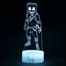 Lade das Bild in den Galerie-Viewer, Fortnite Season 7 Marshmello 3D LED Nachtlicht Lampe mit Farbwechsel Effekt kaufen