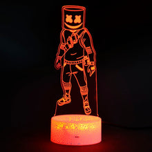 Lade das Bild in den Galerie-Viewer, Fortnite Season 7 Marshmello 3D LED Nachtlicht Lampe mit Farbwechsel Effekt kaufen
