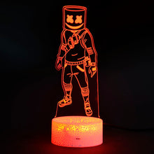 Lade das Bild in den Galerie-Viewer, Fortnite Season 7 Marshmello 3D LED Nachtlicht Lampe mit Farbwechsel Effekt kaufen