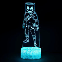 Lade das Bild in den Galerie-Viewer, Fortnite Season 7 Marshmello 3D LED Nachtlicht Lampe mit Farbwechsel Effekt kaufen