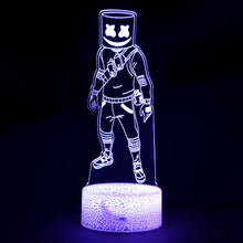 Lade das Bild in den Galerie-Viewer, Fortnite Season 7 Marshmello 3D LED Nachtlicht Lampe mit Farbwechsel Effekt kaufen