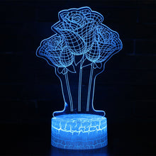 Lade das Bild in den Galerie-Viewer, Nachtlampe im romantischen Rosen Design, 3D Nachtlicht kaufen