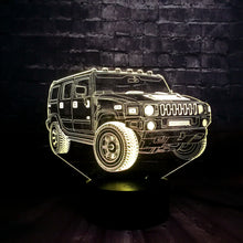 Lade das Bild in den Galerie-Viewer, SUV Hummer Lampe mit 3D Effekt und Farbwechsel kaufen