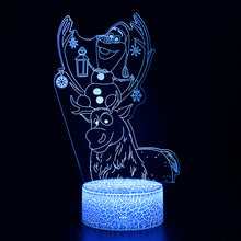 Lade das Bild in den Galerie-Viewer, Elsa Die Eiskönigin Nachtlicht, 3D Lampe, Nachtlampe mit Farbwechsel kaufen