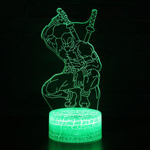Lade das Bild in den Galerie-Viewer, Deadpool Lampe, Nachttischlampe, 3D Effekt und Farbwechsel kaufen