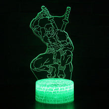 Lade das Bild in den Galerie-Viewer, Deadpool Lampe, Nachttischlampe, 3D Effekt und Farbwechsel kaufen