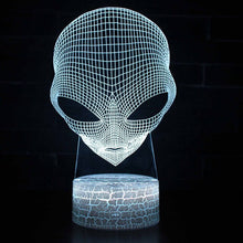 Lade das Bild in den Galerie-Viewer, Alien Lampe, Grey Nachtlicht, Nachttischlampe, 3D Effekt, 16 Farben kaufen