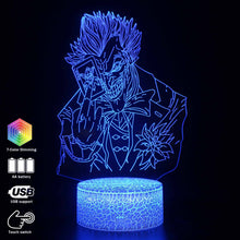 Lade das Bild in den Galerie-Viewer, DC Joker Nachtlicht, Lampe, 3D Effekt, Farbwechsel mit 16 Farben kaufen