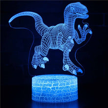 Lade das Bild in den Galerie-Viewer, 3D Dinosaurier Lampe, Tischlicht, Nachtlampe mit 16 Farben im Wechsel kaufen