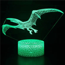 Lade das Bild in den Galerie-Viewer, 3D Dinosaurier Lampe, Tischlicht, Nachtlampe mit 16 Farben im Wechsel kaufen