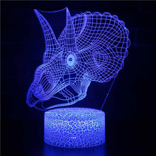 Lade das Bild in den Galerie-Viewer, 3D Dinosaurier Lampe, Tischlicht, Nachtlampe mit 16 Farben im Wechsel kaufen