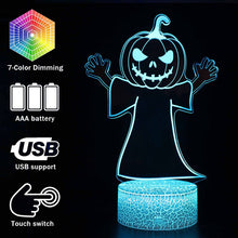 Lade das Bild in den Galerie-Viewer, Halloween Kürbis Pumpkin Nachttischlampe mit 3D Effekt kaufen