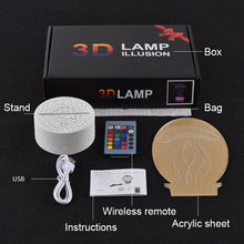 Lade das Bild in den Galerie-Viewer, Nachtlicht, Tischlampe mit Pferd Motiven, Farbwechsel und Fernbedienung kaufen