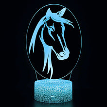 Lade das Bild in den Galerie-Viewer, Nachtlicht, Tischlampe mit Pferd Motiven, Farbwechsel und Fernbedienung kaufen