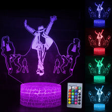 Lade das Bild in den Galerie-Viewer, Nachtlampe mit Michael Jackson / Tänzer Motiv - mit Farbwechsel und 3D Effekt kaufen