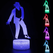 Lade das Bild in den Galerie-Viewer, Nachtlampe mit Michael Jackson / Tänzer Motiv - mit Farbwechsel und 3D Effekt kaufen