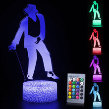 Lade das Bild in den Galerie-Viewer, Nachtlampe mit Michael Jackson / Tänzer Motiv - mit Farbwechsel und 3D Effekt kaufen