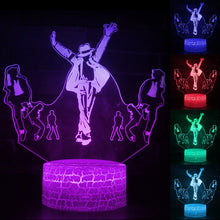 Lade das Bild in den Galerie-Viewer, Nachtlampe mit Michael Jackson / Tänzer Motiv - mit Farbwechsel und 3D Effekt kaufen