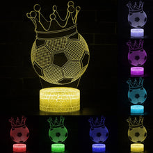 Lade das Bild in den Galerie-Viewer, Fußball Lampe als Nachtlicht mit Farbwechsel und 3D Effekt kaufen