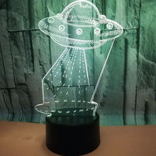 Lade das Bild in den Galerie-Viewer, UFO 3D Deko Lampe / Nachtlicht mit wechselnden Farben kaufen