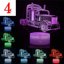 Lade das Bild in den Galerie-Viewer, Bagger Nachtlicht, Lampe mit Bagger oder Auto Motiv 3D Effekt und Farbwechsel kaufen