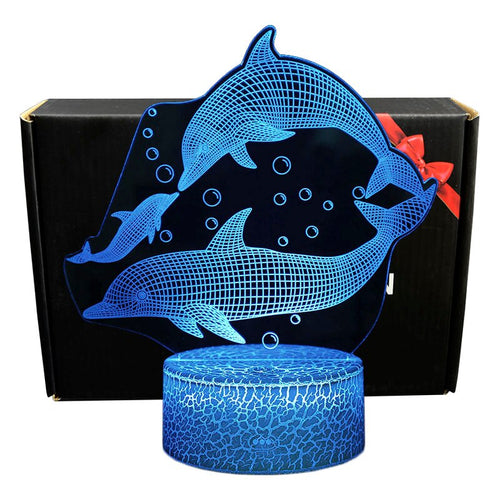 3D illusion Delphine Lampe mit magischen Farbwechsel und Fernbedienung kaufen