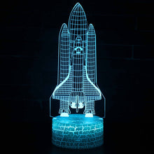 Lade das Bild in den Galerie-Viewer, Space Shuttle Nachtlicht, Lampe, Nachttischlampe, 3D Effekt, Farbwechsel kaufen