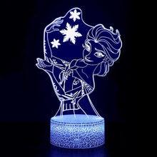 Lade das Bild in den Galerie-Viewer, Elsa Die Eiskönigin Nachtlicht, 3D Lampe, Nachtlampe mit Farbwechsel kaufen