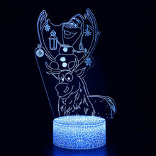 Lade das Bild in den Galerie-Viewer, Elsa Die Eiskönigin Nachtlicht, 3D Lampe, Nachtlampe mit Farbwechsel kaufen