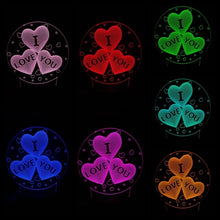 Lade das Bild in den Galerie-Viewer, Ich liebe Dich Lampe mit 3D Effekt und Farbwechsel - verschiedene Motive kaufen