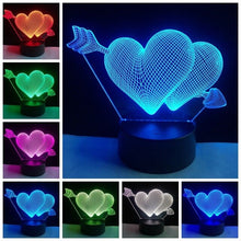 Lade das Bild in den Galerie-Viewer, Ich liebe Dich Lampe mit 3D Effekt und Farbwechsel - verschiedene Motive kaufen