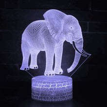 Lade das Bild in den Galerie-Viewer, Nachtlampe mit Elefant Motiv und Farbwechsel - mit Fernbedienung kaufen
